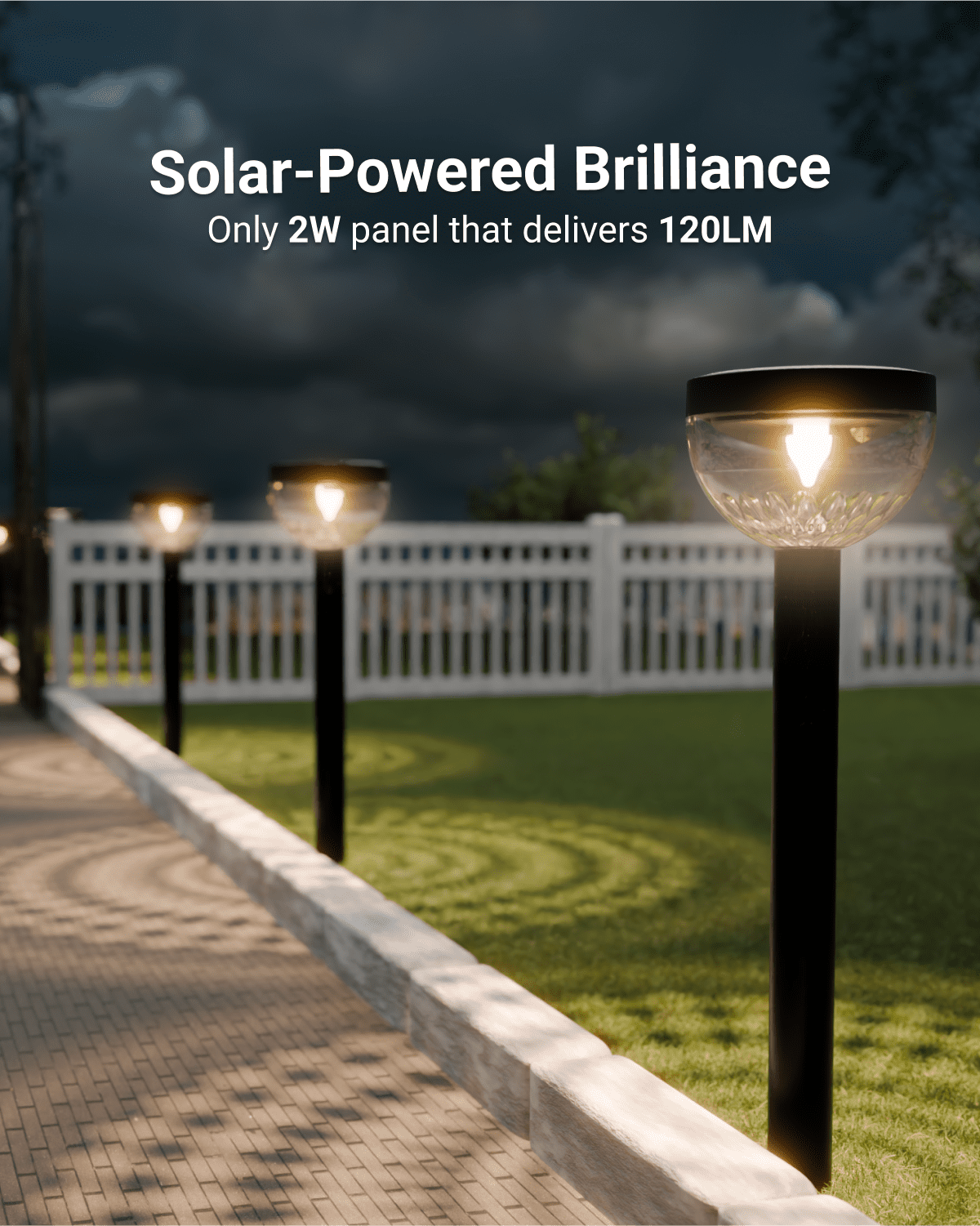 Sunco 6 Pack Round Solar Pathway Lights Outdoor, Super Bright 120 LM, 2CCT 2700K Soft White & 4000K Cool White, Dimmable Path Lights for Garden, Backyard, Walkway, Driveway.
