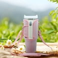 thumbnail image 3 of Rhinestone Tumbler Sleeve with Handle, 40 oz Bling Glitter Water Bottle Carrier Pouch Protective Cover for 40 oz Insulated Tumblers and Travel Mugs, Pink, 3 of 3