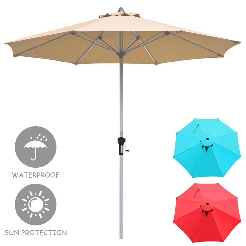 Aimee Lii 9 Feet Patio Outdoor Market Umbrella with Aluminum Pole without Weight Base, Outdoor Umbrellas for Patio, Beige Aimee Lii 9 Feet Patio Outdoor Market Umbrella with Aluminum Pole without Weight Base, Outdoor Umbrellas for Patio, Beige