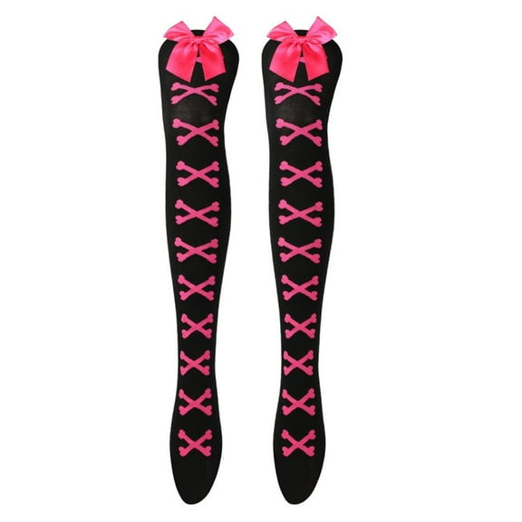 SDFGTstore Women Knee Highs Socks Long Stockings Opaque Thigh Highs Socks with Bows