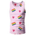 Sobgg25 Men's Tank Tops Vacation Summer Carnival Rainbow Vest With