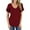 Red, variant on FJUCHAI Women's V-Neck T-Shirt Female Short Sleeve Tees Ladies Loose Fashion Top S-2XL