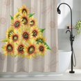 thumbnail image 2 of Watercolor Sunflowers Shower Curtain, 72" x 84", Retro Vintage Flower Linen Waterproof Bathroom Curtain Washable Shower Curtain Set with 12 Hooks, 2 of 8