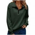 thumbnail image 6 of cocolona Half Zip Sweatshirts for Women Fall Long Sleeve Shirts Fashion Solid Color Pullover Tops Dressy Casual Blouses, 6 of 6