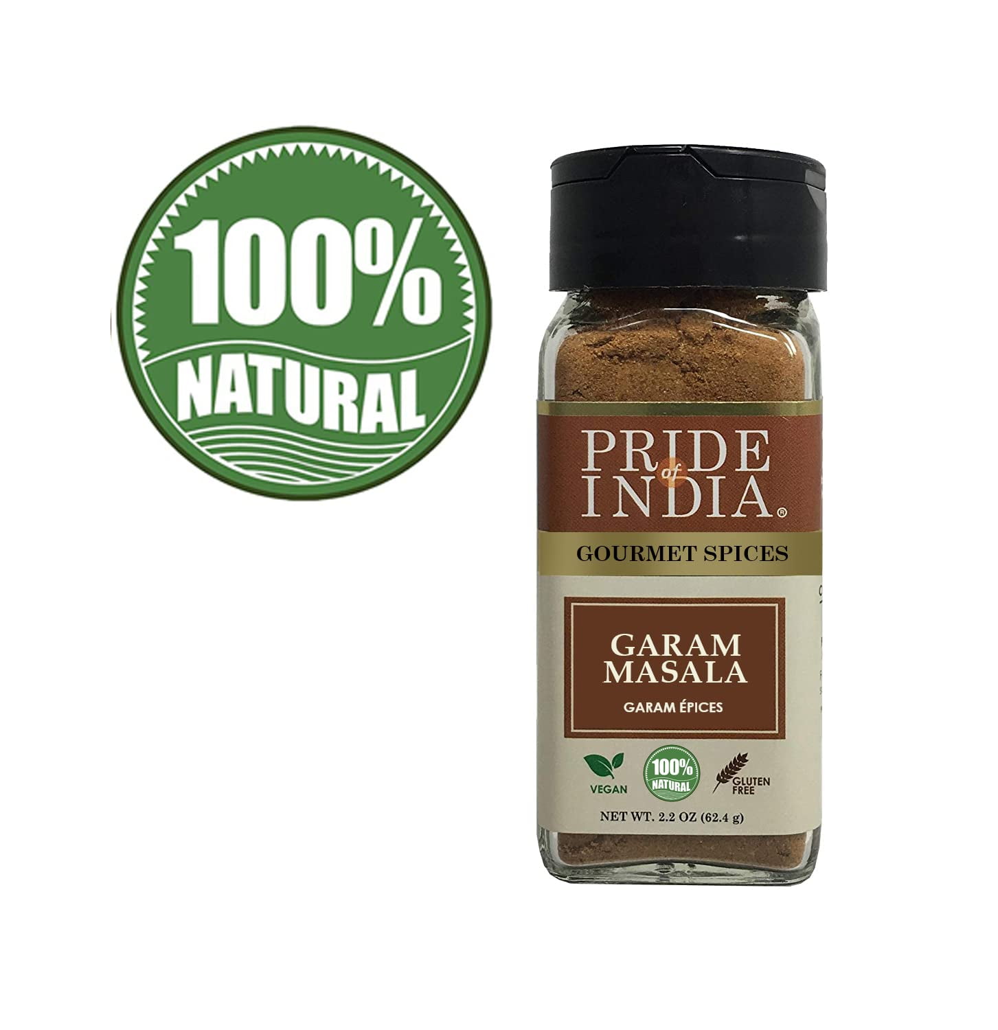Pride of India - PACK of 6 - Garam Masala Ground – Warming Spice Blend for Variety of Non-Veg & Veg Dishes – Flavorful Mix for Curries and Pilafs - 2.2 oz. Small Dual Sifter Bottle