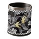 thumbnail image 4 of Cubo de basura redondo decorativo de doble capa con cubierta de cuero sintético para el hogar Negro con borde plateado, 4 of 9