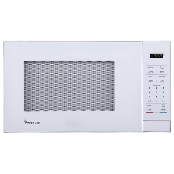 White Countertop Microwave Oven 1.1 Cubic Feet Capacity