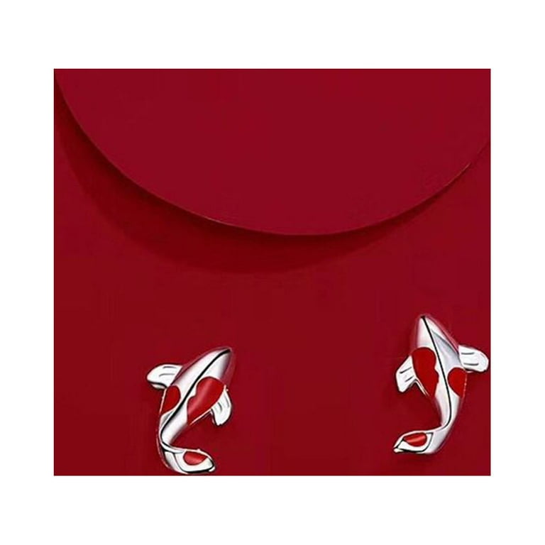 Unique Classic Fish Lucky Fish Stud Earrings Color Matching