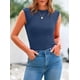thumbnail image 3 of PRETTYGARDEN Top de Tirantes Mujer Ajustado con Canalé Gris Azul Talle S, 3 of 8