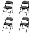 thumbnail image 1 of Plastic Development Group Indoor Metal Padded Vinyl Folding Chair, Black (4Pack), 1 of 10