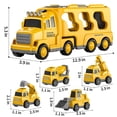 thumbnail image 2 of Camión de construcción de juguete TEMI para niños de 3 a 5 años con 5 coches, 2 of 9