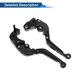 thumbnail image 5 of Palancas de freno y embrague cortas/largas únicas para Kawasaki ZX6R 2019-2025, palanca de freno ajustable en 6 posiciones, aleación de aluminio, negro sólido, 1 par, 5 of 7