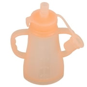 Baby Food Pouches Silicone Refillable Squeeze Pouch Holder No Spill Baby Food Containers Yogurt Pouches For Baby Puree Smoothies Yogurt Orange