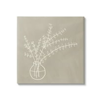 Stupell Industries Beige Botanical Herbs Leaves Vase Pattern Outline Canvas Wall Art, 24 x 24, Design by JJ Design House LLC