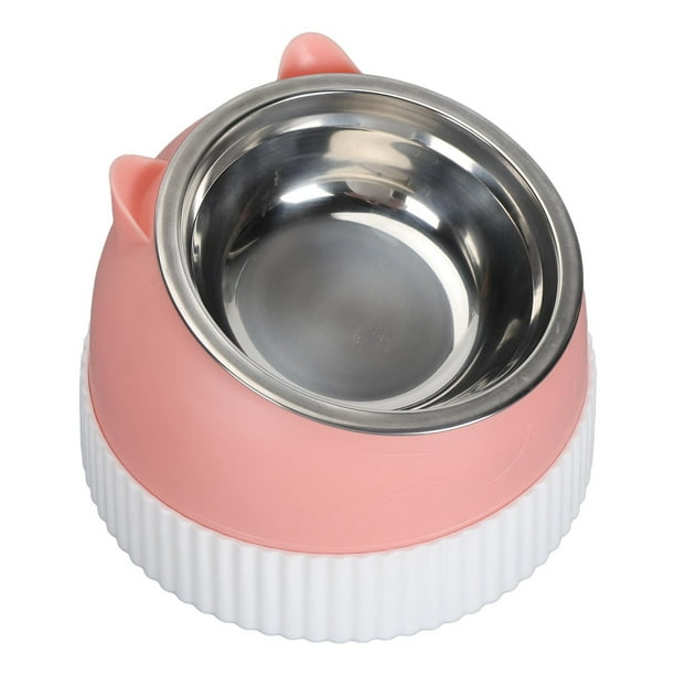Cuenco Elevado Para Gatos, Inclinado 15, De Plástico Antideslizante, Comedero Más Lento, Cuencos Dobles Para Gatos Y Cachorros, Diseño De Máxima Comodidad, Fácil De Limpiar,