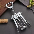 thumbnail image 4 of Wisolt Manual Wine Opener,2-in-1 Corkscrew,Stainless Steel Winged Bottle Opener,Silver 04, 4 of 5