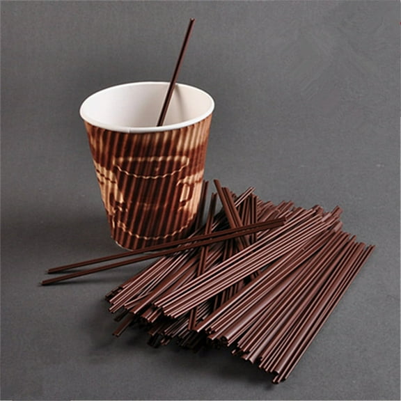 Happon 100pcs/set Disposable Two-place Sucker Straws Stirrer Coffee Drinking Straws, Plastic Coffee Stiring Stick for Cafe, Restaurant, Home Use 7''