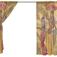 thumbnail image 4 of Coolnut Ancient Women Sheer Gauze Door Curtain Window Curtain Drapes for Living Room Kids Bedroom Window Treatment Decor W55 x L78 In 2 Panels, 4 of 4