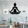 thumbnail image 3 of Craftnamesign Custom Yoga Buddha Lotus Metal Wall Art LED Light, Buddhist Namaste Sign Home Decor, 3 of 5