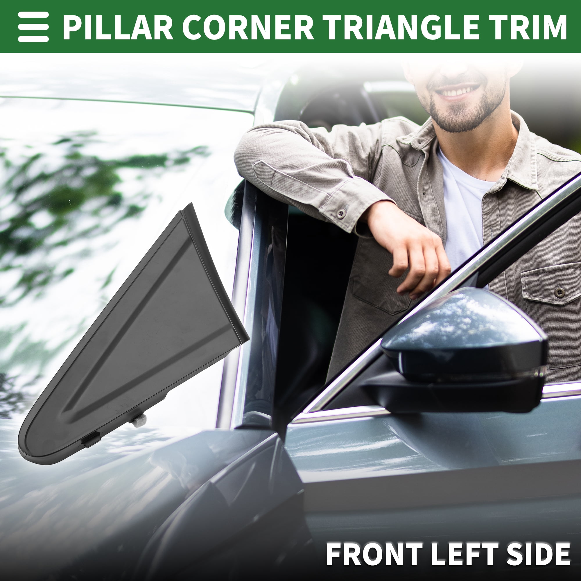 Unique Bargains Pillar Corner Triangle Trim for Honda Civic 2012-2015 Plastic
