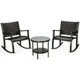 thumbnail image 4 of Gymax 3PCS Rattan Rocking Bistro Set Patio Conversation Set Patio Yard Outdoor, 4 of 10