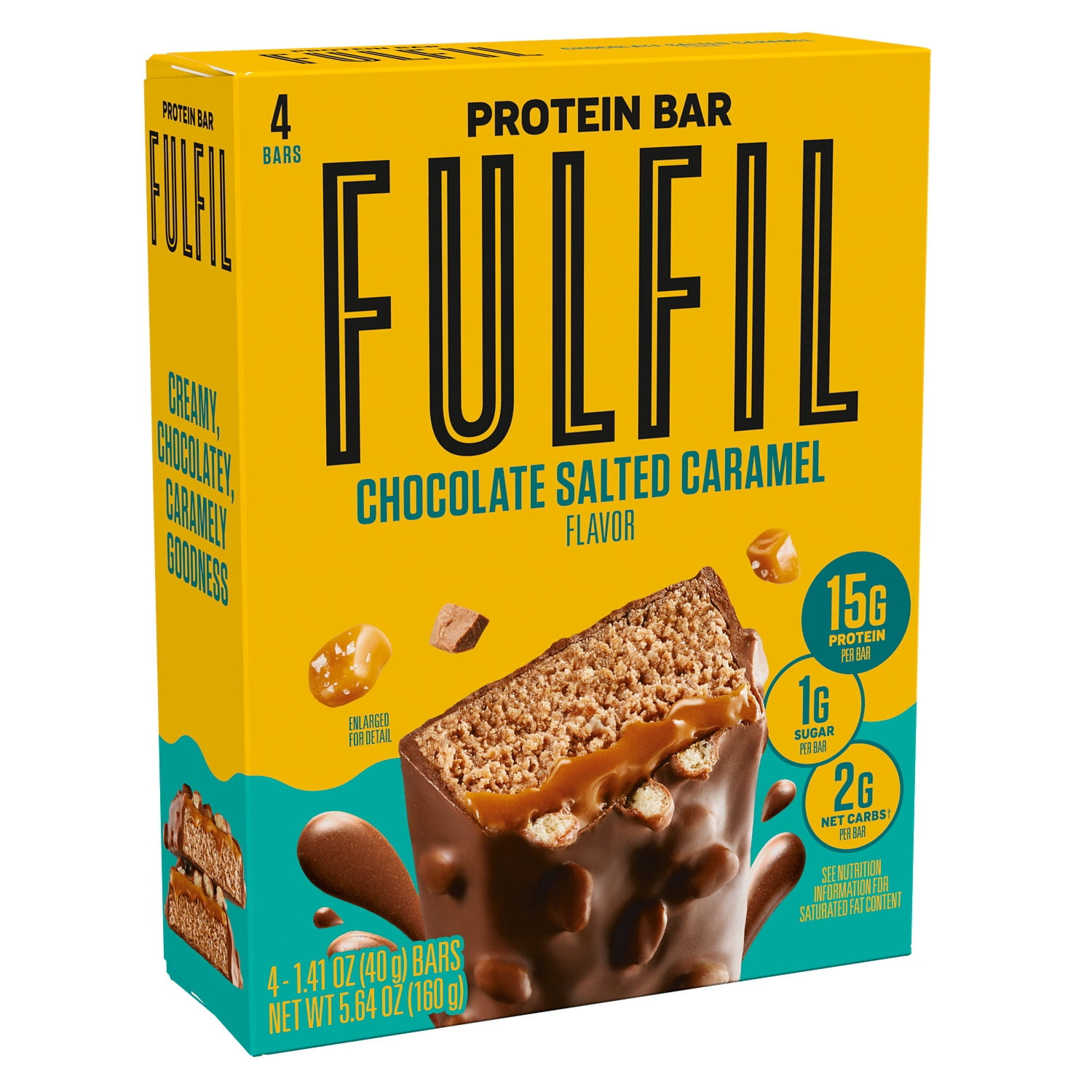 (2 pack) FULFIL Nutrition Vitamin & Protein Nut Bars, Chocolate Salted Caramel Flavor, 4 pack