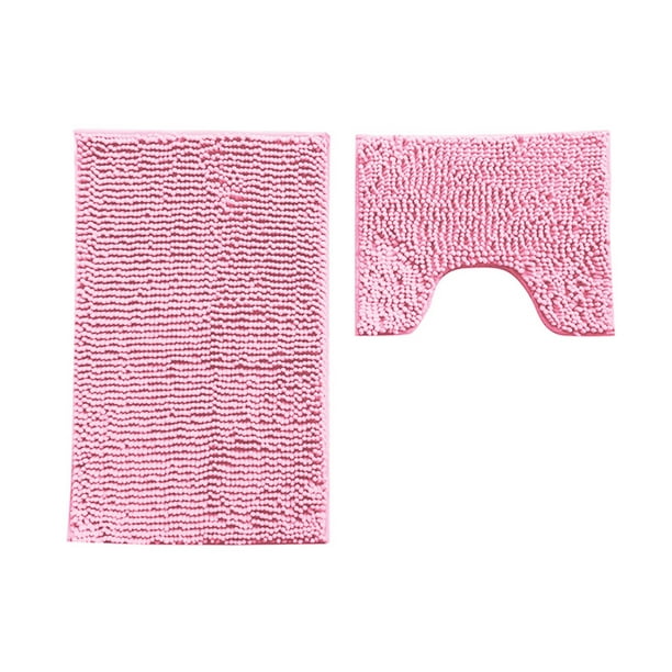 Advancent Juego de alfombrillas de baño antideslizantes, 2 uds., alfombra para baño, absorbente de agua, alfombra de felpa para inodoro, Juegos de accesorios de baño rosado Advancent HA001740-02