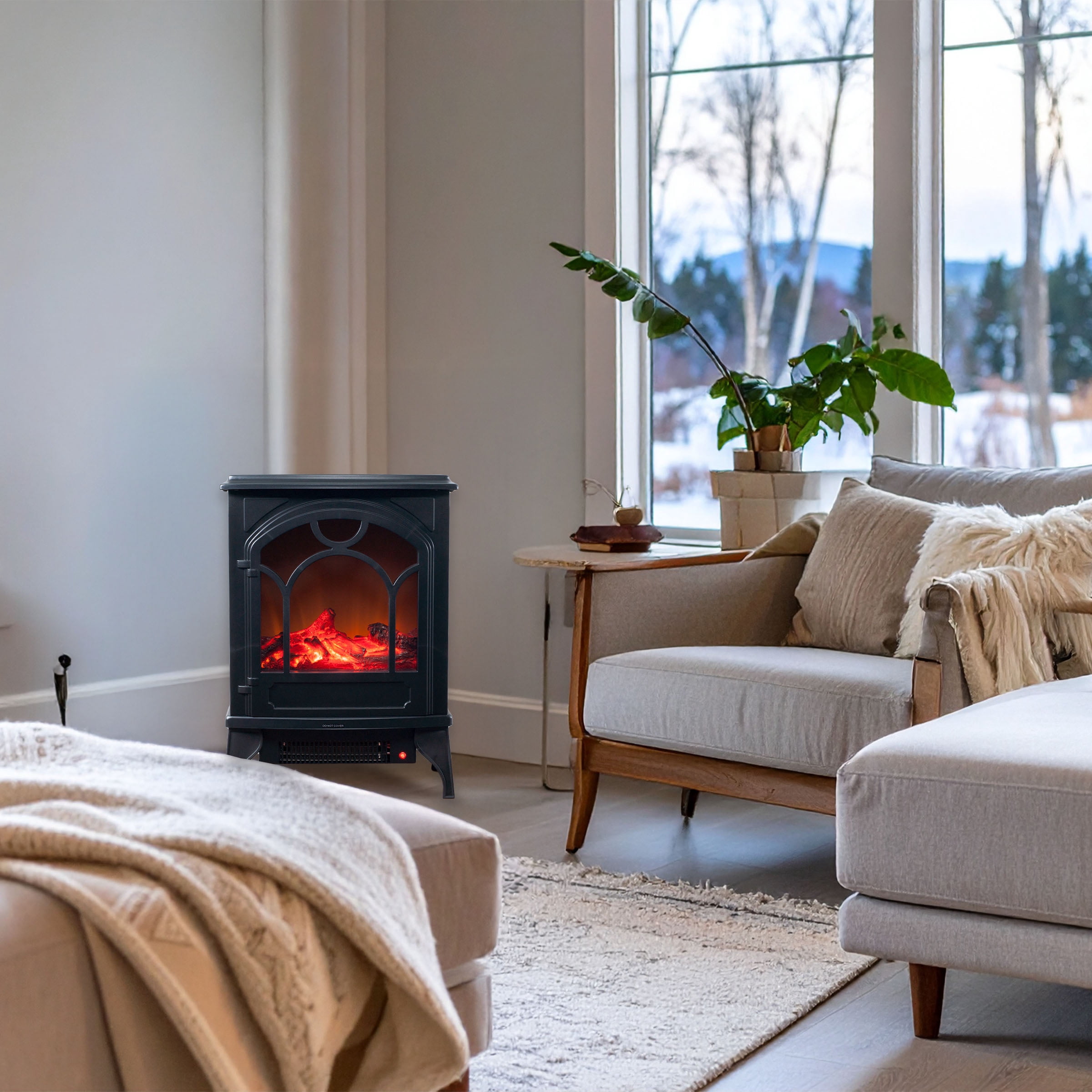 Northwest Electric Fireplace Heater for the Living Room or Bedroom (Black)