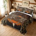 thumbnail image 3 of Manfei Rustic Deer Quilt King, Hippie Camo Branches King Coverlet Set, Brown, Black Reversible, 3pcs, 1 Bedspread and 2 Pillowcases, 3 of 7