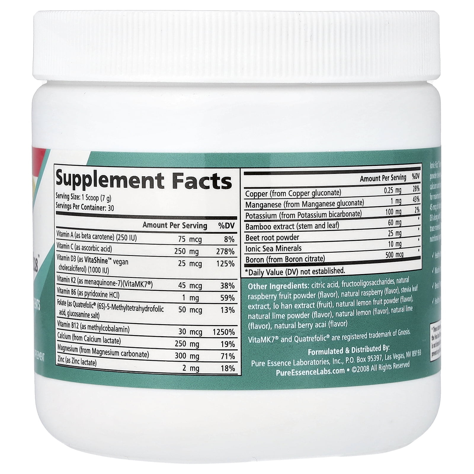 Pure Essence, Ionic Fizz Super D-K Calcium Plus, Vegan Calcium and
