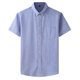 thumbnail image 1 of Mens Manga Corta Botón Abajo Camisas Negocios Turndown Cuello Raya Camisa de Bolsillo, Blusa de Manga Corta, 1 of 3