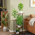 thumbnail interactive-video image 1 of 4 Tier Metal Plant Stand - Small Corner Shelf For Multiple Potted Plants In Living Room, Balcony Or Patio 1 of 9