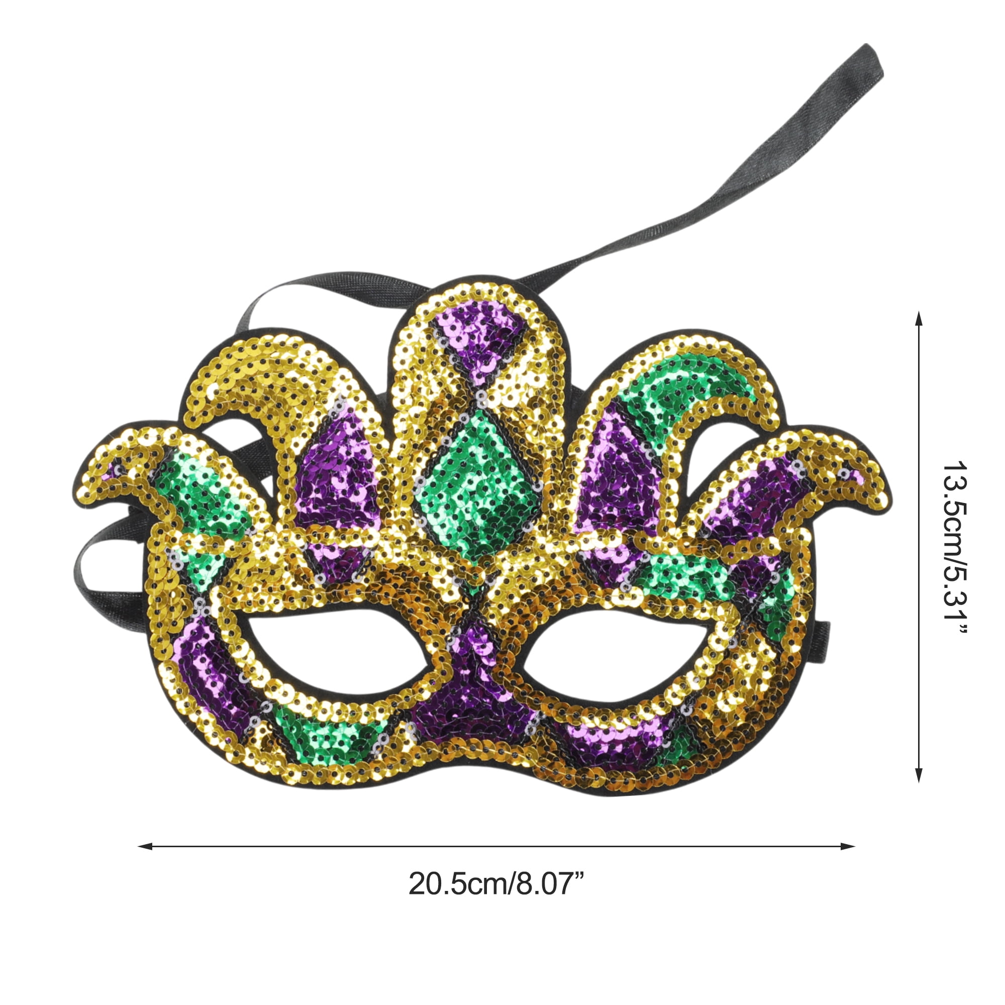 Unique Bargains 1 Pack Colorful Sequins Party Mask Purple Green Yellow 6
