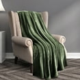 thumbnail image 2 of PiccoCasa Decorative Throw Blanket Flannel Fleece Blanket for Couch Army Green Throw (50"x60"), 2 of 8