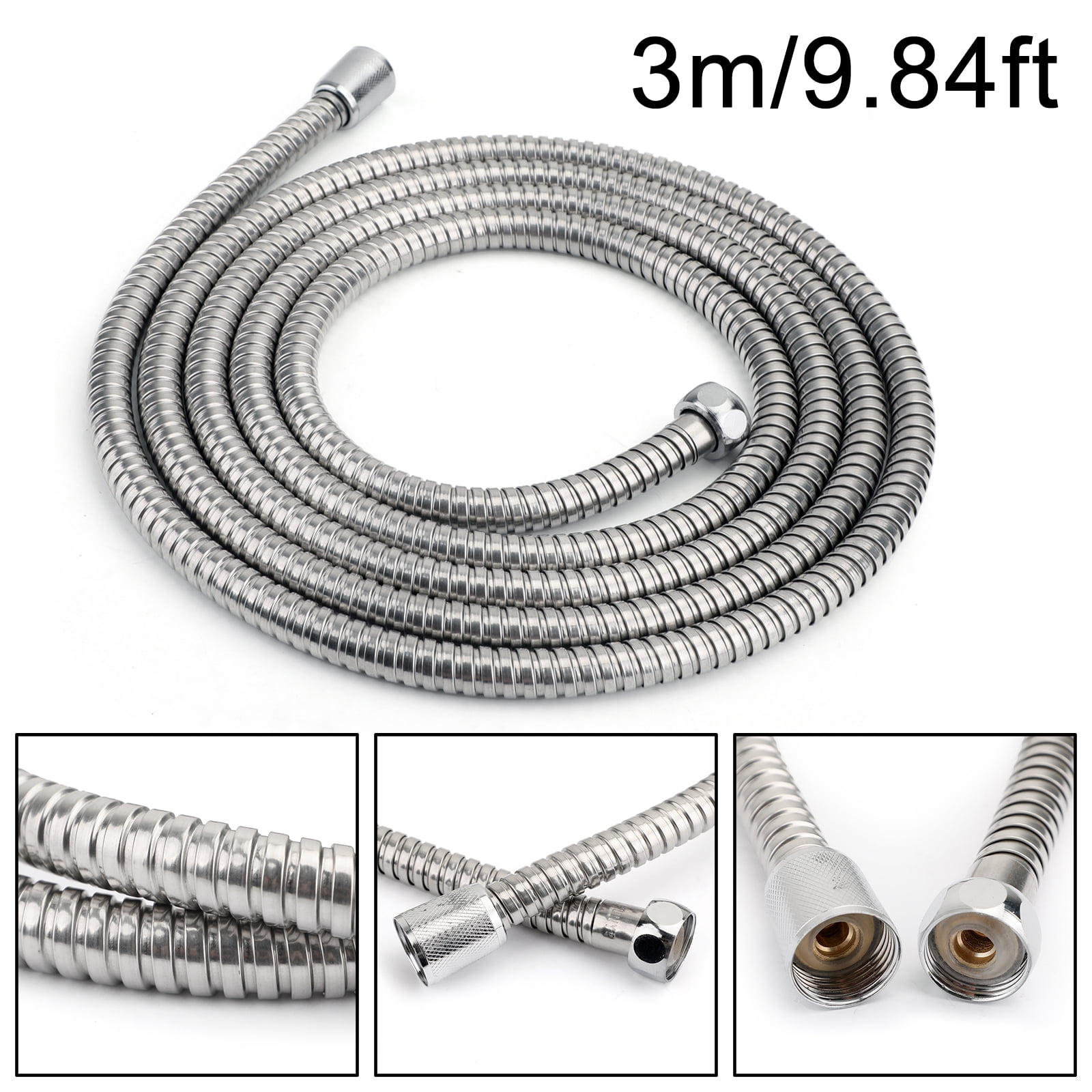 New  extra long stainless steel chrome flexible SHOWER head hose bathroom PIPE 