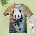 thumbnail image 4 of Funny Cute Panda Women's Short Sleeve T-Shirt Crew Neck Casual Summer Trendy Loose Fit Tops, 4 of 6