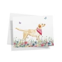 Twigs Paper - Labrador Retriever Dog Thank You Cards - Set of 12 Blank (5.5 x 4.25 Inch) with 12 Envelopes - 100% EcoFriendly Stationery - Made In USA