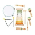 thumbnail image 4 of Juego de 6 tipos de instrumentos musicales para niños, xilófono de juguete pandereta, sonda de madera de aprendizaje temprano para regalo de, 4 of 9