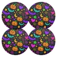 thumbnail image 2 of Round Placemats Plate Mats 15 Inch Non-Slip Heat Resistant Washable PVC Set Table Decoration for Kitchen Dining Colorful Cartoon Halloween Symbols, 2 of 5