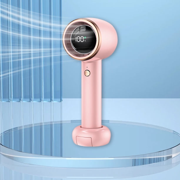 Fiudx Ofertas flash del día Ventilador pequeño ajustable de 100 velocidades con soporte para teléfono móvil Ventilador con pantalla digital inteligente Ventilador de 4000 MAh con ventilador turbo bas