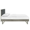 thumbnail image 3 of Bridgette King Wood Platform Bed With Angular Frame Gray Charcoal, 3 of 7