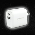 thumbnail image 3 of Liquipel Powertek Glow in the Dark 20W Combo Wall Charger - White, 3 of 7