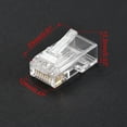 thumbnail image 2 of CAT6 or CAT5e RJ45 Connector Ethernet Cable Crimp Modular Plug 8P8C Clear 100 Pieces, 2 of 5