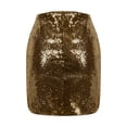 thumbnail image 5 of Ashirexll Skirts for Women Summer Sequins High Waist Slim Package Hip Skirt A-line Sequin Mini Skirt Gold S, 5 of 6