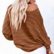 thumbnail image 4 of Suéter de cuello redondo para mujer, otoño/invierno, jersey con hombros descubiertos, suéter de punto holgado con cuello redondo, suéter para mujer, 4 of 8