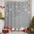thumbnail image 2 of Shower Curtain, Red Gray Xmas Balls Waterproof Shower Curtain Set with Hooks for Bathroom Showers,Stalls and Bathtubs,72x72In Abstract Winter Snowflakes, 2 of 9