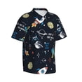 thumbnail image 2 of Balery Space Print Men's Hawaiian Shirts Short Sleeve Beach Shirt Relaxed Fit Vacation Button Down Shirts-Small, 2 of 9