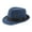 Blue, variant on Men Solid Color Wide Brim Fedora Felt Hat Panama Cap Boater Summer Beach Sunhat