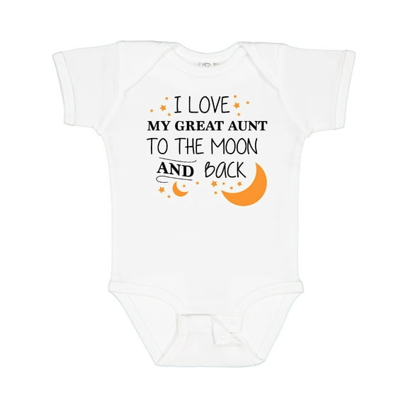 Inktastic I Love My Great Aunt to the Moon and Back Boys or Girls Baby Bodysuit