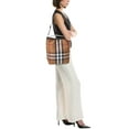 thumbnail image 4 of Burberry Check Canvas & Leather Tote, Brown, 4 of 4